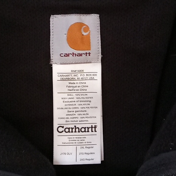 Carhartt Olive Soft Shell Traditional Jacket J176 - Picture 6 of 10